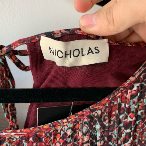 NICHOLAS Devan gathered snake-print crepe mini dress Sz US 10 - Picture 6 of 8